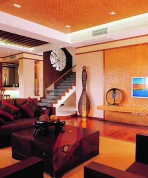 东南亚风格110平米复式楼室内装修设计图片欣赏