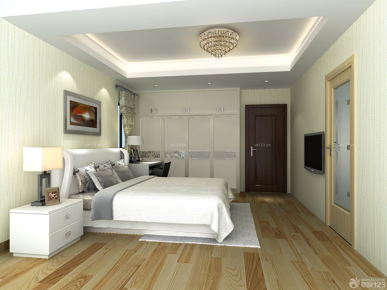 现代主卧室整体衣柜装修效果图片欣赏