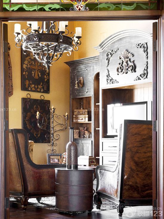 3万元80平米两房美式古典家具装修效果图