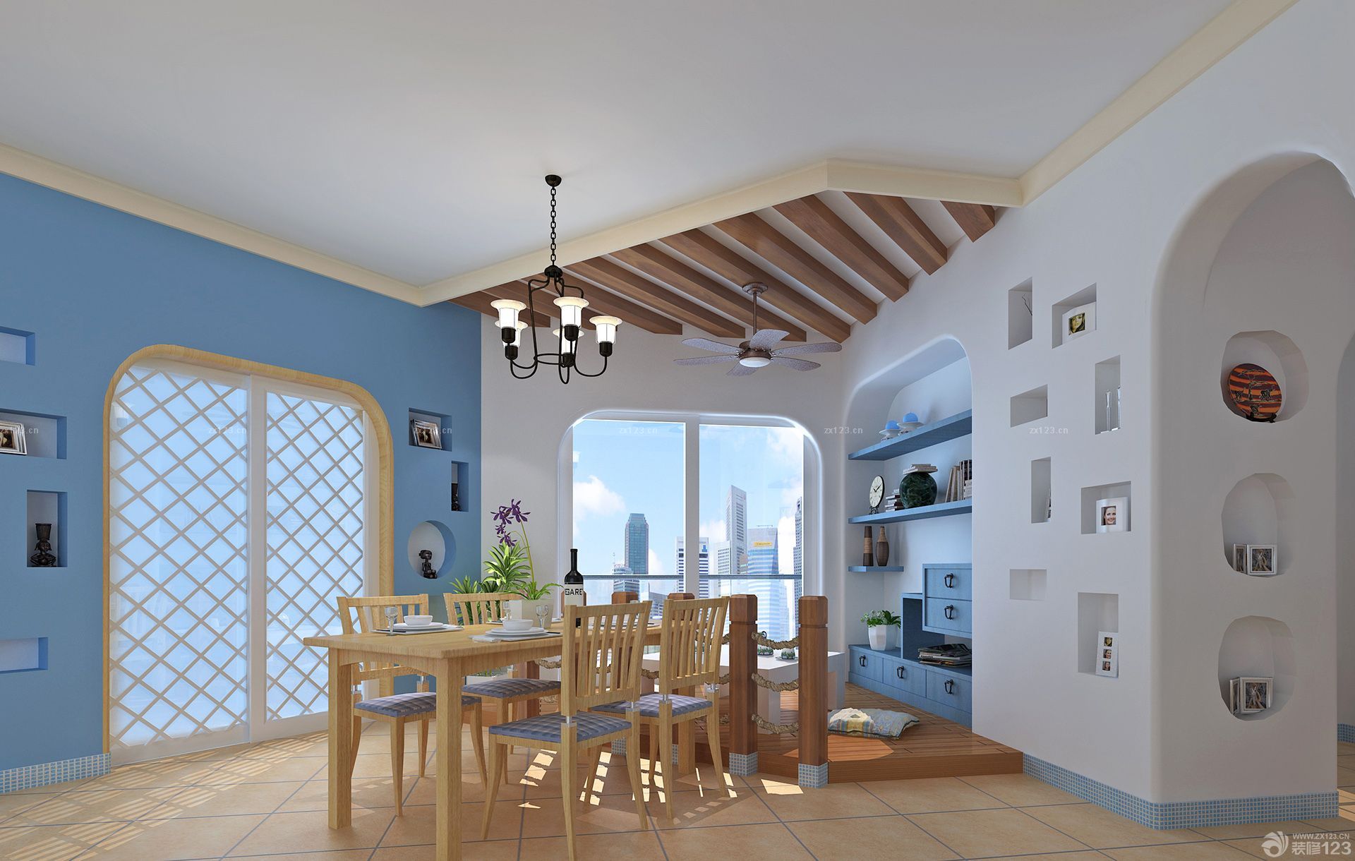 地中海风格3万元80平米两房装修图片