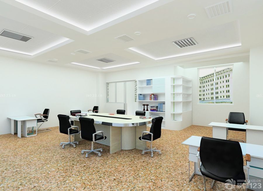 简约风格100平米办公室装修效果图片