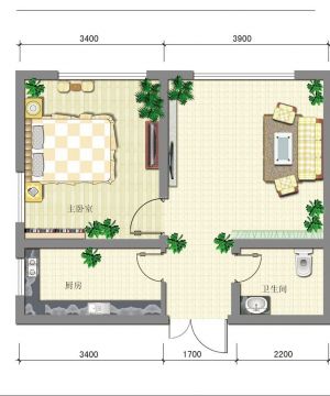 酒店式公寓60平米小户型设计效果图欣赏