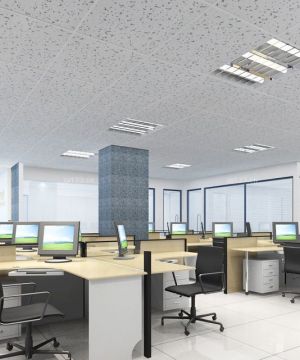 2023最新现代100平米办公室吊顶装修设计效果图