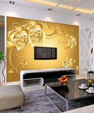 现代家装金色墙面装修效果图片大全