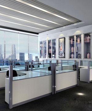 100平米办公室装墙面修效设计图片
