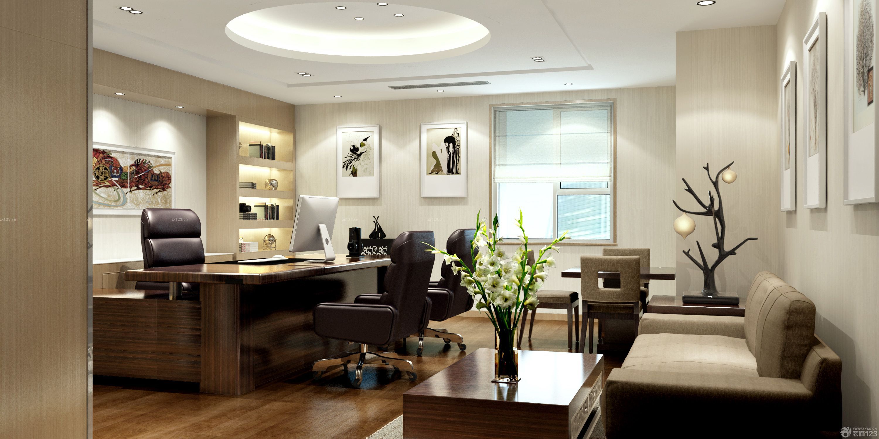 80平米办公室装饰品装修效果图欣赏