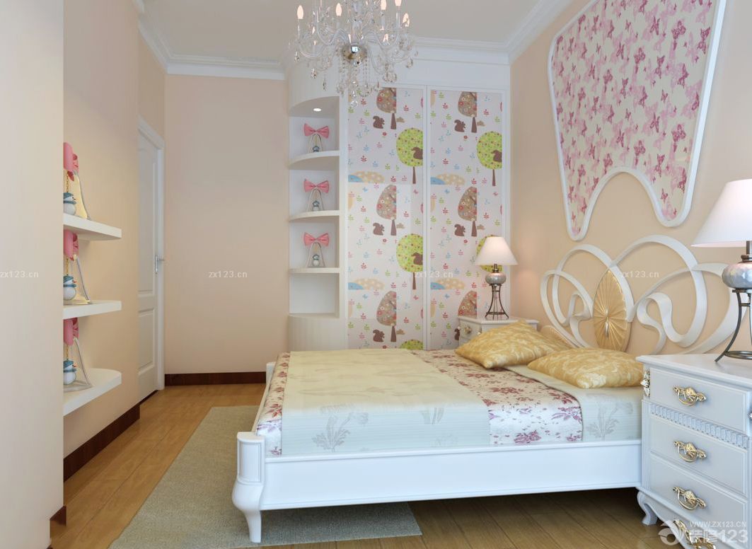 最新80多平米便宜的女生卧室装修效果图片