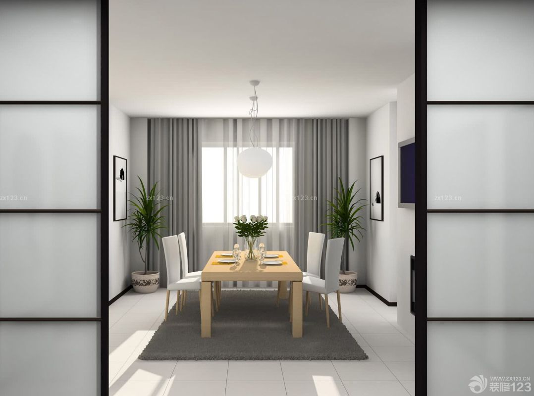 最新90平米日式家庭餐厅装修效果图片