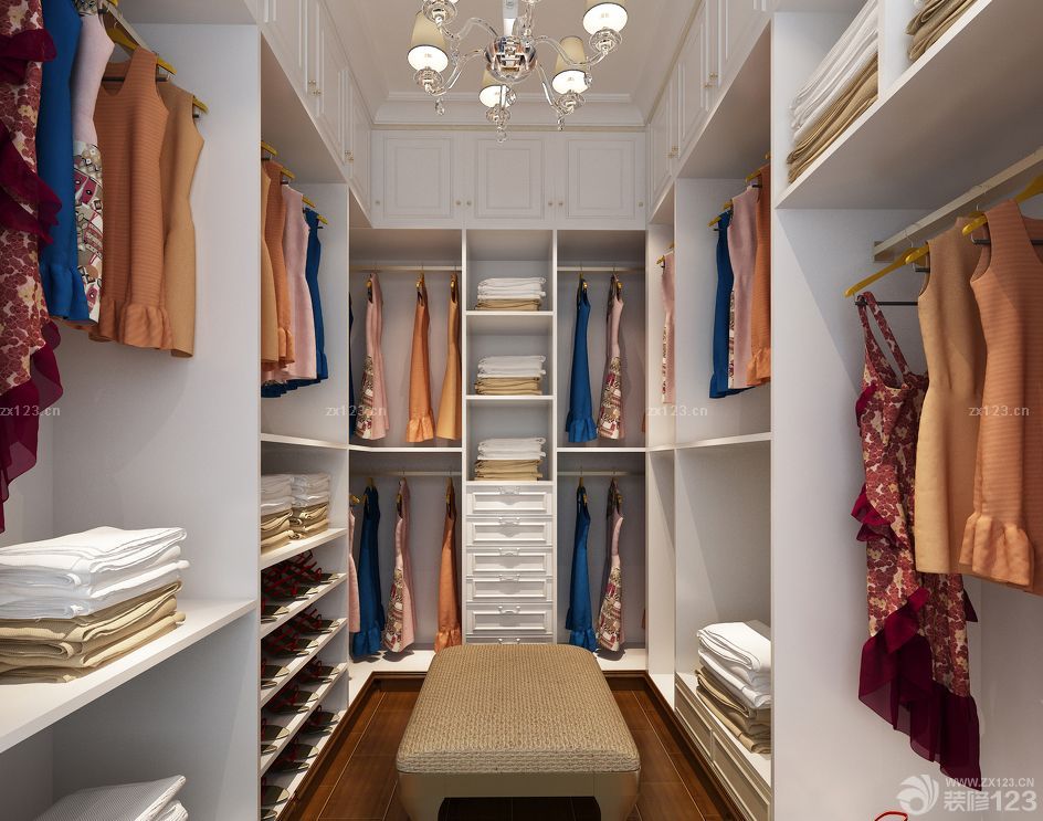 美式风格房屋走入式衣柜装修效果图片