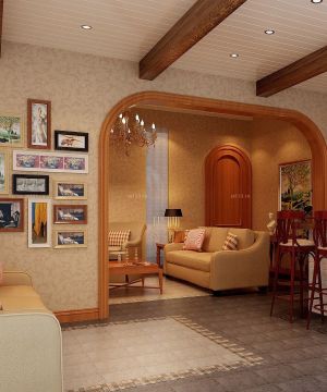 2023美式130平米样板房家庭休闲区装修效果图片