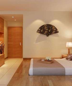 最新90平米日式卧室床头背景墙装修效果图欣赏