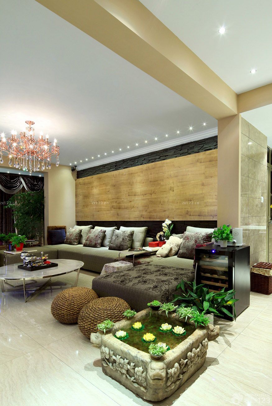 最新70平米两室一厅简约前卫沙发背景墙装修效果图