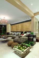 最新70平米两室一厅简约前卫沙发背景墙装修效果图