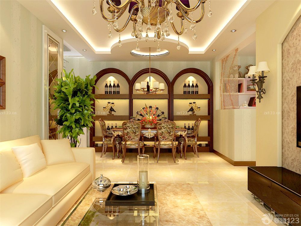 2025美式餐厅酒柜装修效果图欣赏
