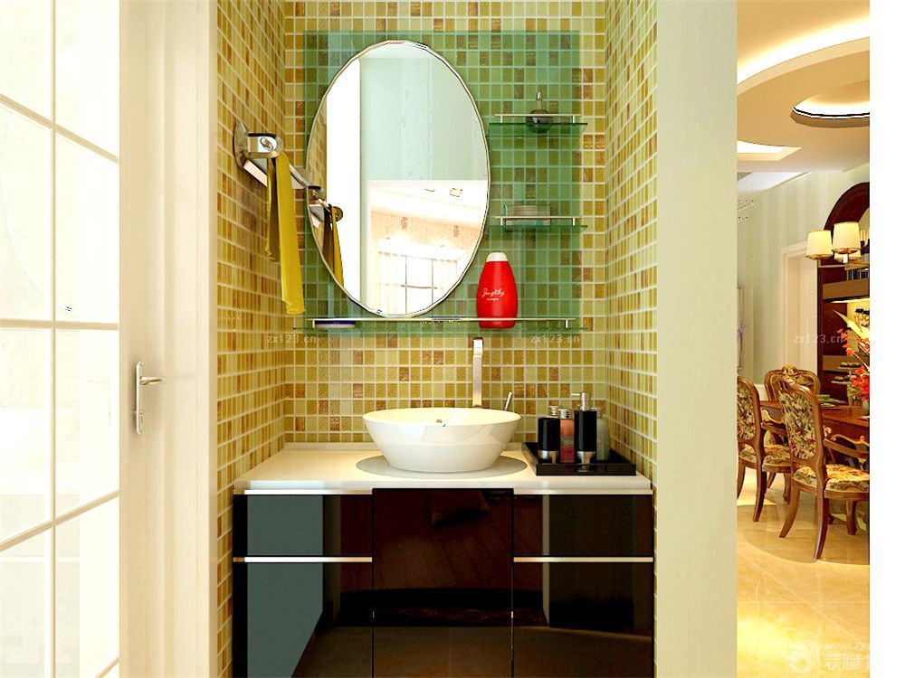 洗手间马赛克背景墙效果图欣赏