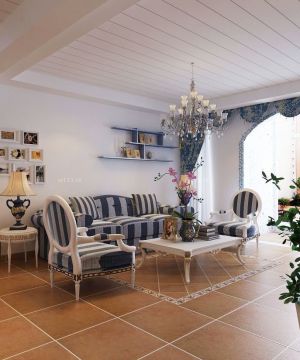 最新地中海风格90平米客厅装修图片
