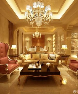 奢华欧式风格室内沙发靠背设计装修图片