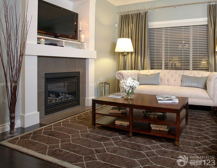 2025年美式装修风格客厅电视背景墙设计效果图