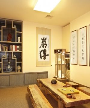 新中式古典风格茶馆包间装修效果图片