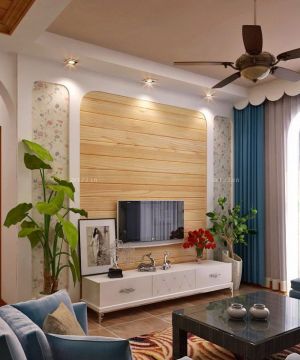 最新地中海风格家居客厅电视背景墙设计效果图
