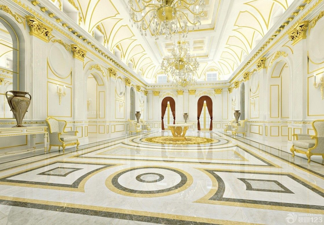 奢华欧式风格大厅吊顶装修效果图欣赏