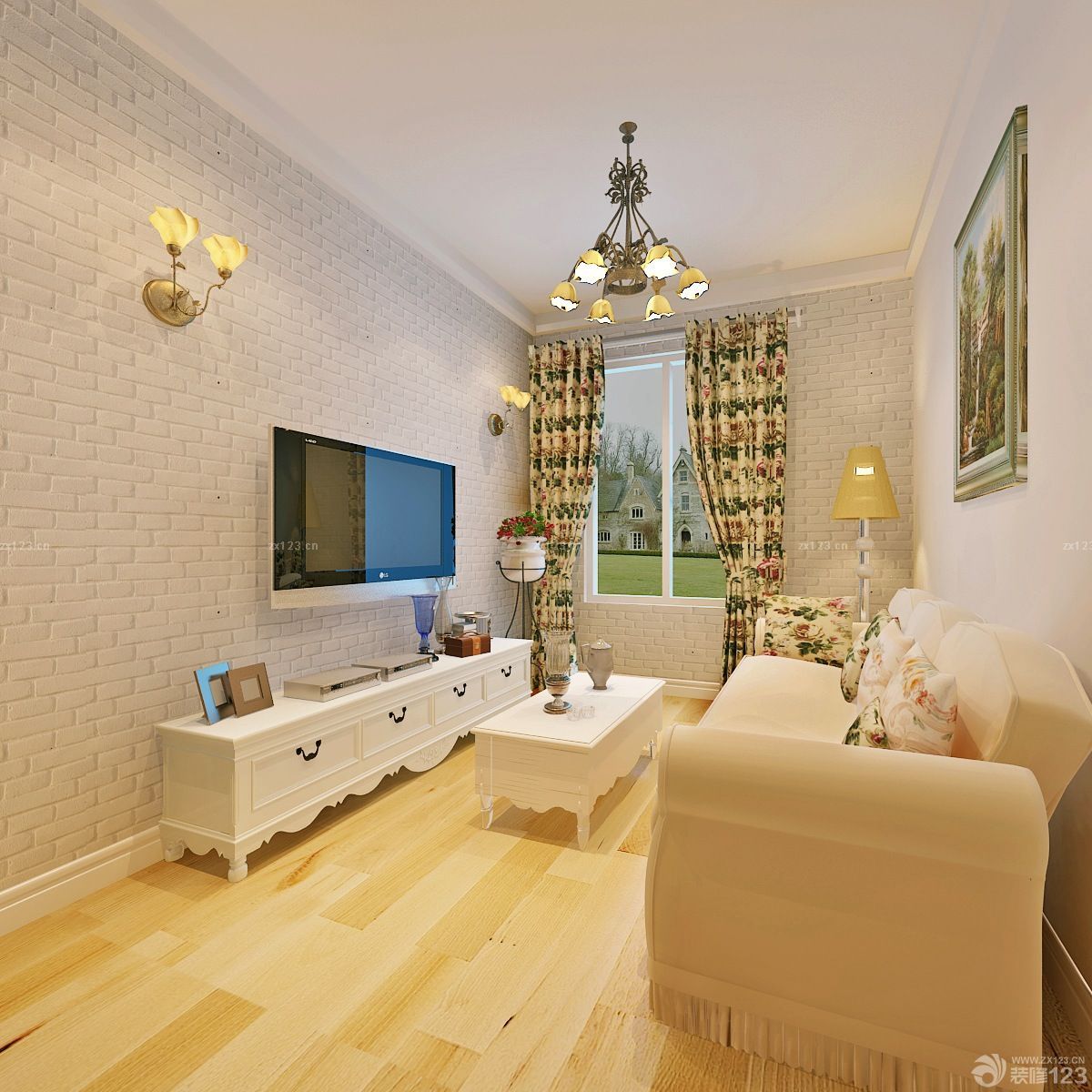 2025欧式田园风格60平米一居室装修效果图大全