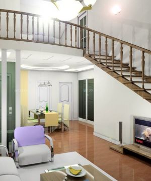 70平米带阁楼小户型房屋楼梯装修设计效果图片
