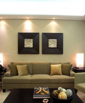 80平方简单美式布艺沙发客厅装修效果图