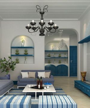 最新70平米小户型地中海风格客厅装修设计效果图大全