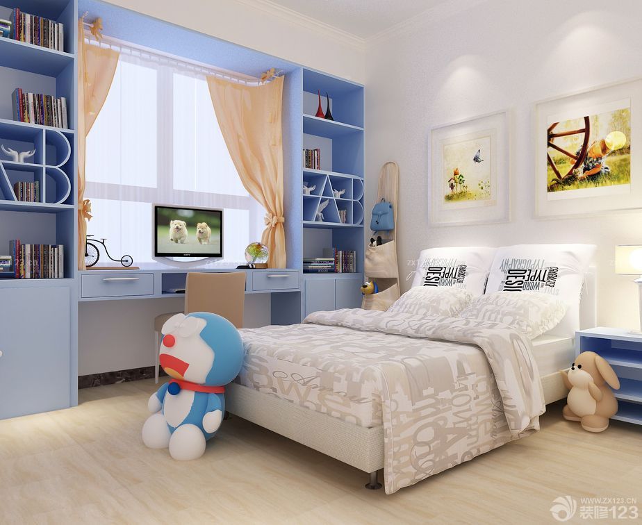 现代儿童套房创意组合柜装修效果图欣赏
