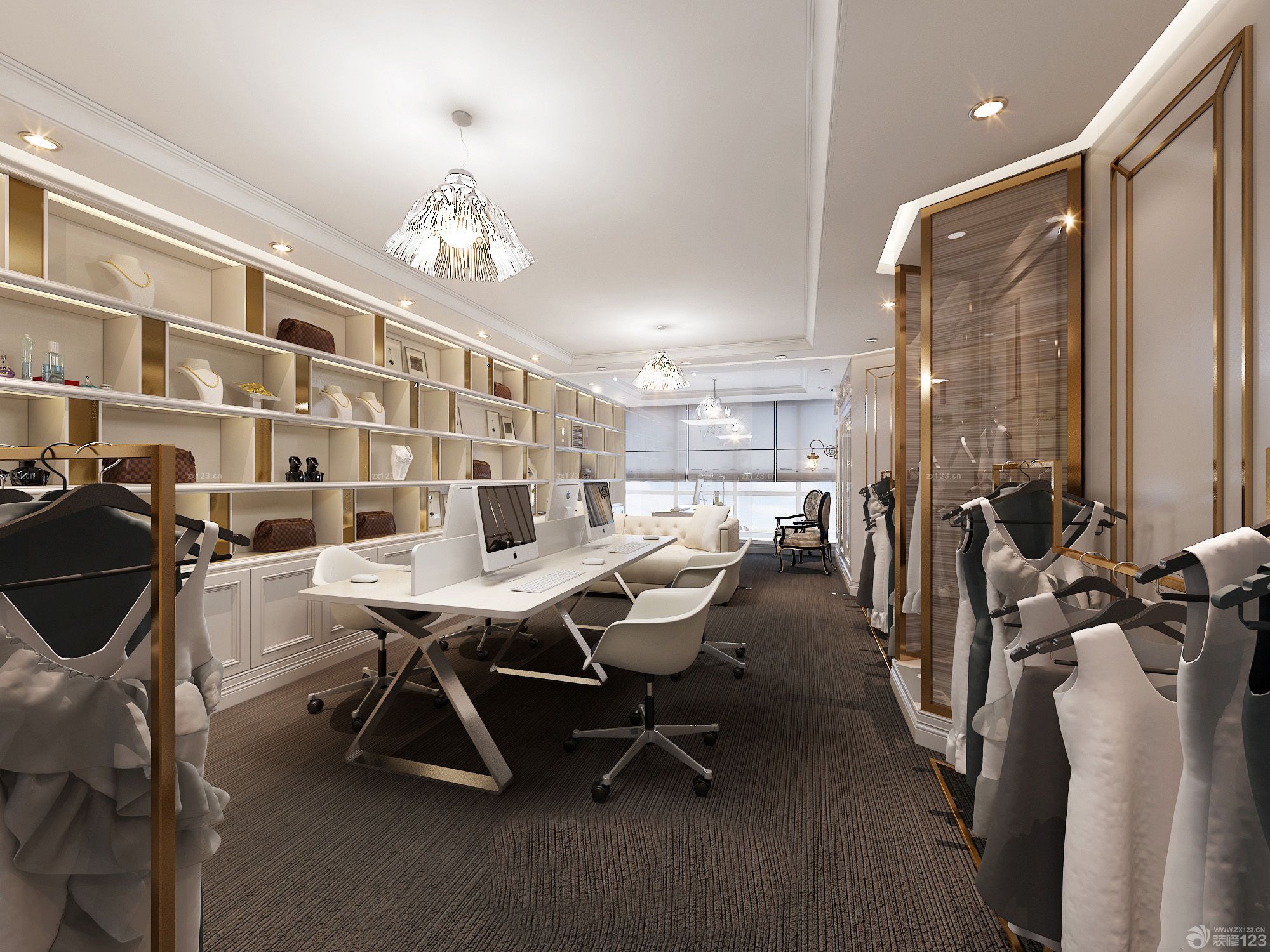 现代简约风格女装专卖店面设计效果图欣赏