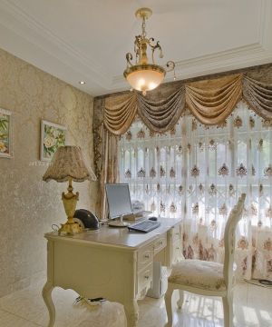 70平米房子书房欧式短帘装修设计效果图片大全