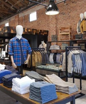 2025美式风格服装店服装陈列装修效果图片