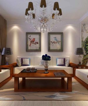 新中式客厅沙发摆放装修效果图片欣赏