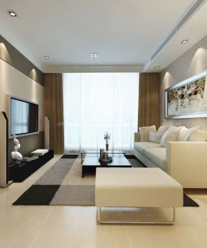 家装90平米小户型客厅简单装修效果图片