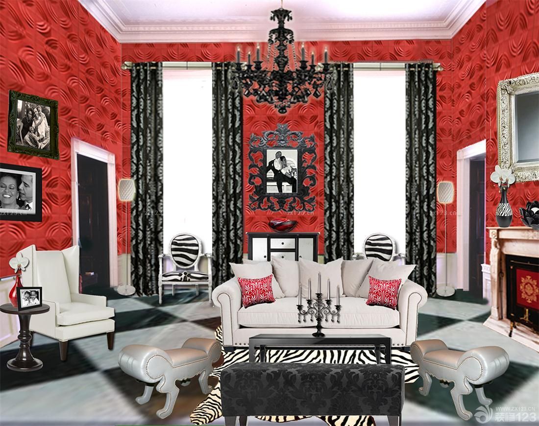 欧式风格家装壁纸效果图样板