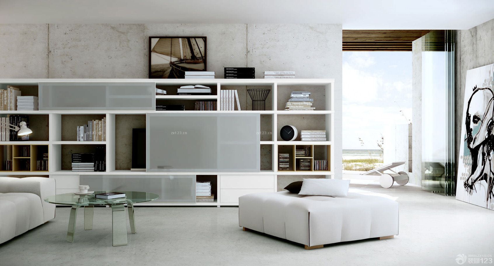 时尚简约客厅电视柜设计装修效果图欣赏2025