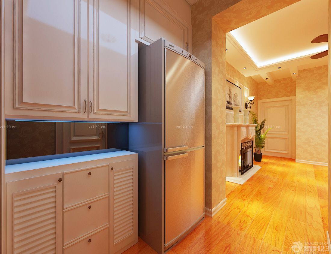 2023 现代整体厨房白色橱柜装修效果图片