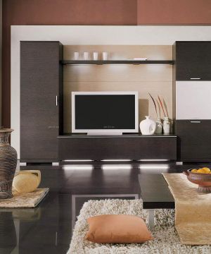 经典温馨家庭组合电视柜装饰效果图片