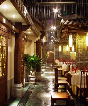 最新中式酒店餐厅大厅工装装修效果图