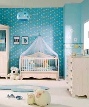唯美温馨婴儿房家装壁纸图片大全