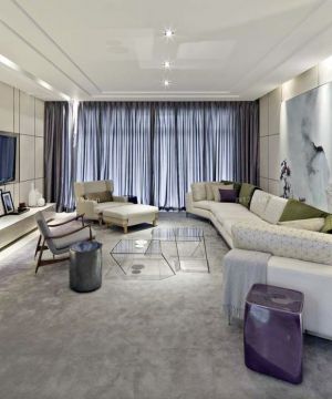 后现代装修风格小户型大客厅设计效果图片