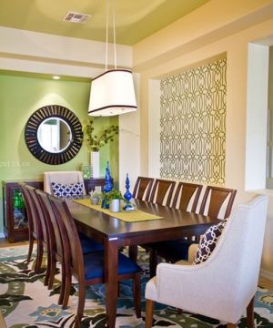 家庭装修混搭风格绿色墙面装潢效果图欣赏