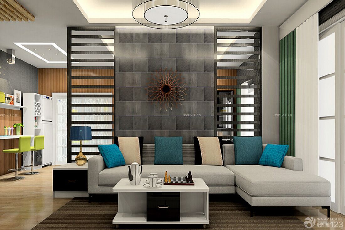 2025时尚现代客厅隔断墙设计装修效果图