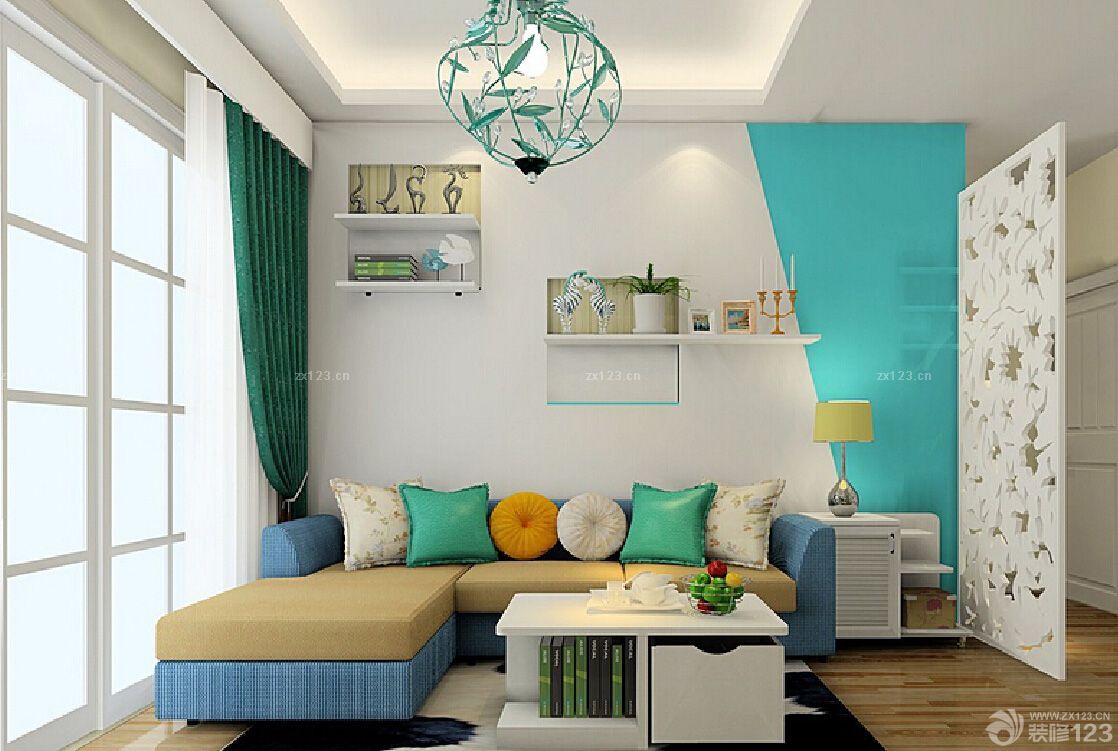 时尚混搭风客厅镂空隔断装修效果图欣赏