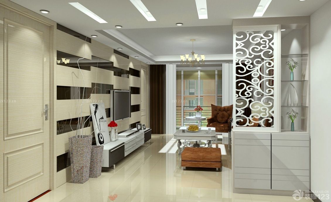 客厅玄关镂空隔断效果图欣赏