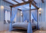 地中海130平房屋双人床装修效果图片欣赏