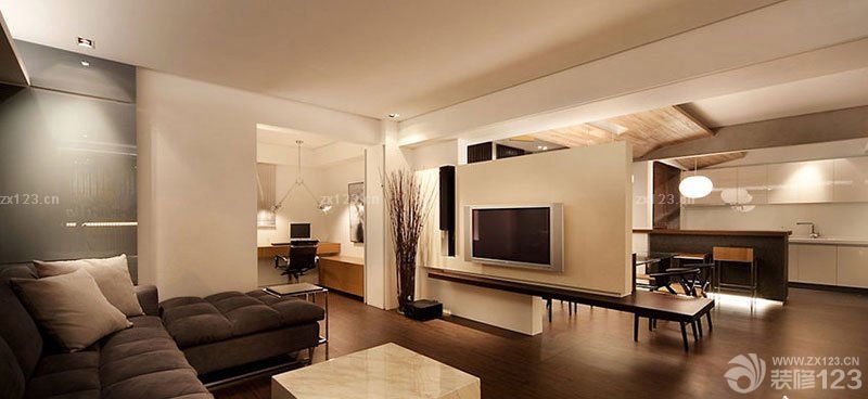 客厅简约电视墙隔断设计效果图片