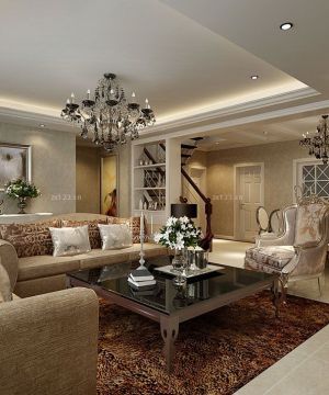 最新现代简约欧式风格150多平米的房子客厅装修效果图