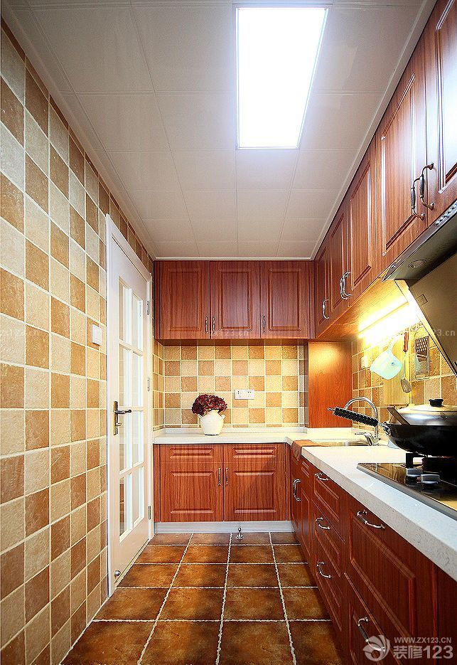 90平米三室一厅房屋厨房橱柜装修效果图片大全